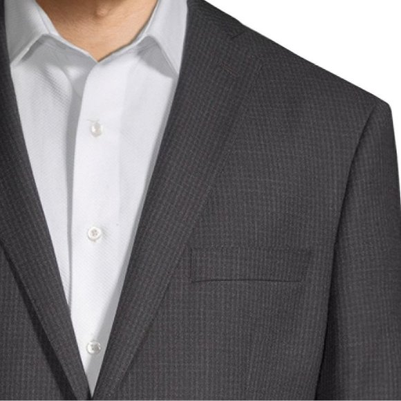 NEW MICHAEL KORS COLLECTION Men Slim Wool Grid Sport Notch Collar Dress Jacket - Picture 2 of 4